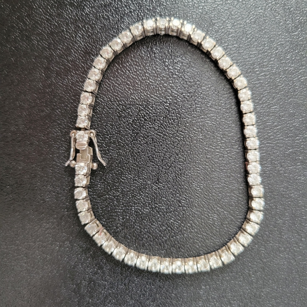 Sterling silver diamond bracelet